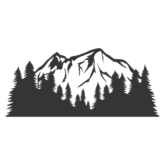 Majestic mountain landscape silhouette for crafts projects