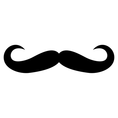 Curly mustache design perfect for cutting machines