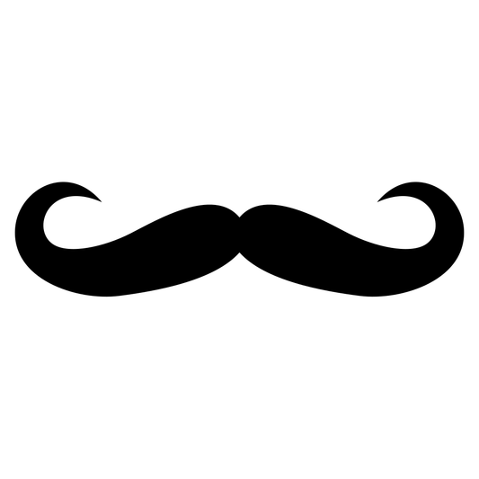 Curly mustache design perfect for cutting machines