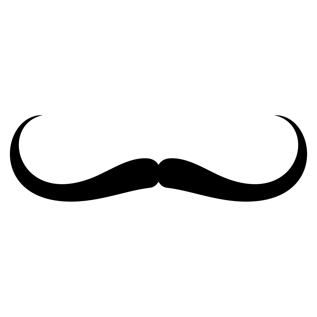Stylish Curled Mustache Vector Design for Crafting Projects