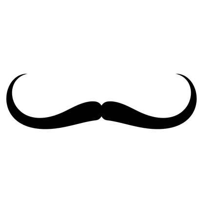 Stylish Curled Mustache Vector Design for Crafting Projects