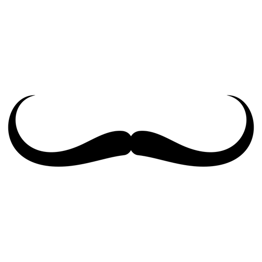 Stylish Curled Mustache Vector Design for Crafting Projects