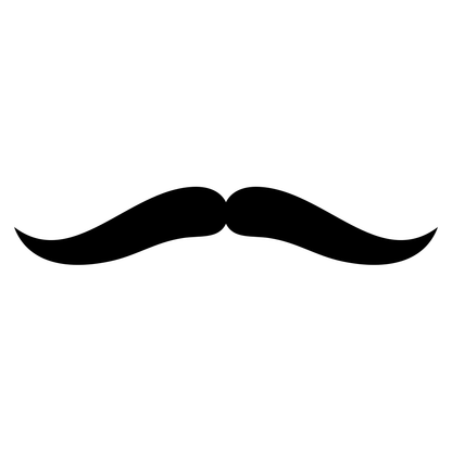 Creative black mustache design for cutting machines