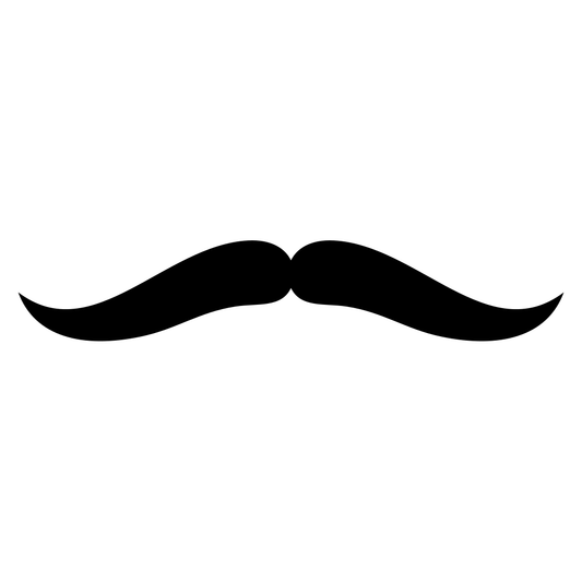 Creative black mustache design for cutting machines