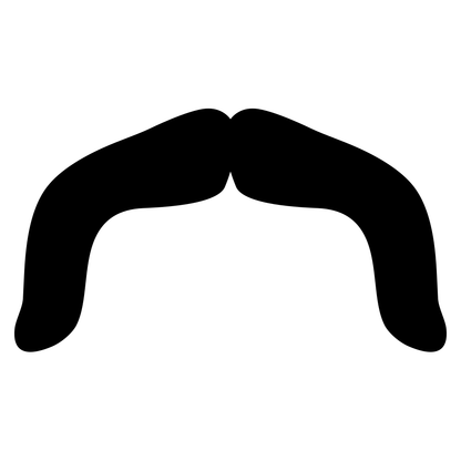 Curly mustache vector design for cutting machines
