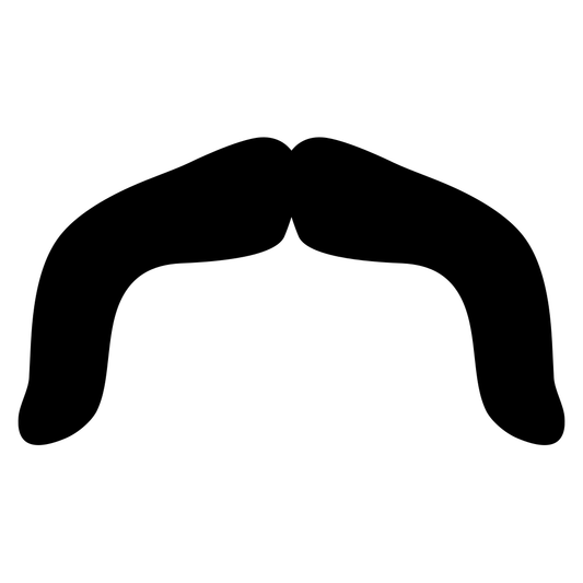 Curly mustache vector design for cutting machines