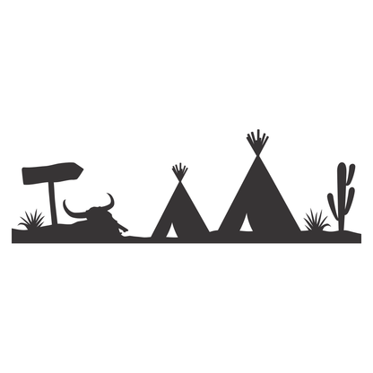 Exploring the desert landscape with Native American wigwams