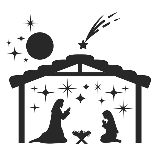 Creative nativity scene design for cutting machines