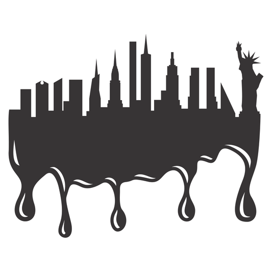 New York skyline dripping design for creative projects