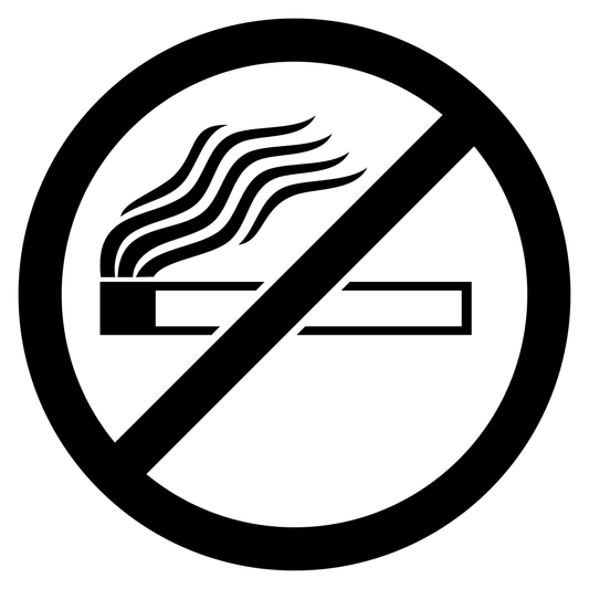 Black no smoking sign designed for cutting machines