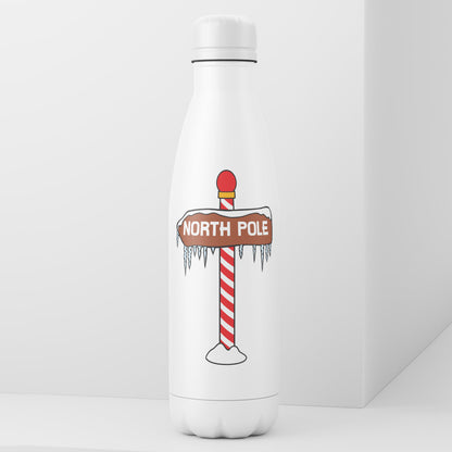 Celebrate winter magic with North Pole wooden sign vector art