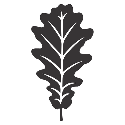 Intricate oak leaf silhouette for creative crafts