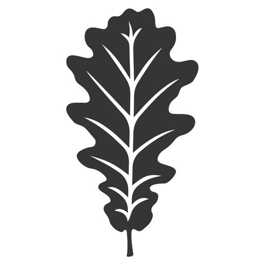 Intricate oak leaf silhouette for creative crafts