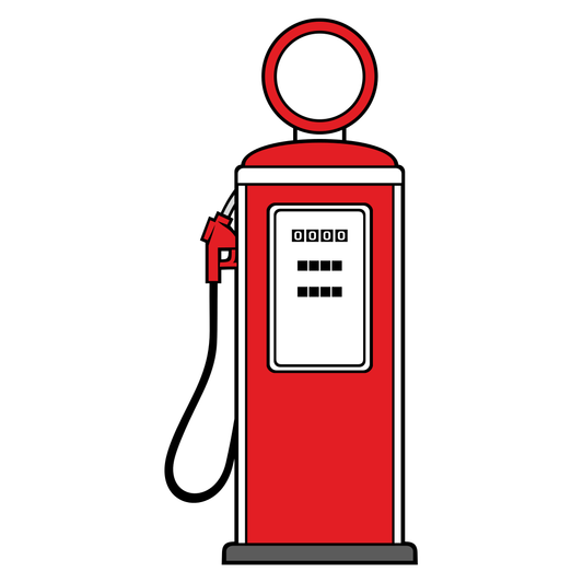 Classic retro gas pump design for crafting projects
