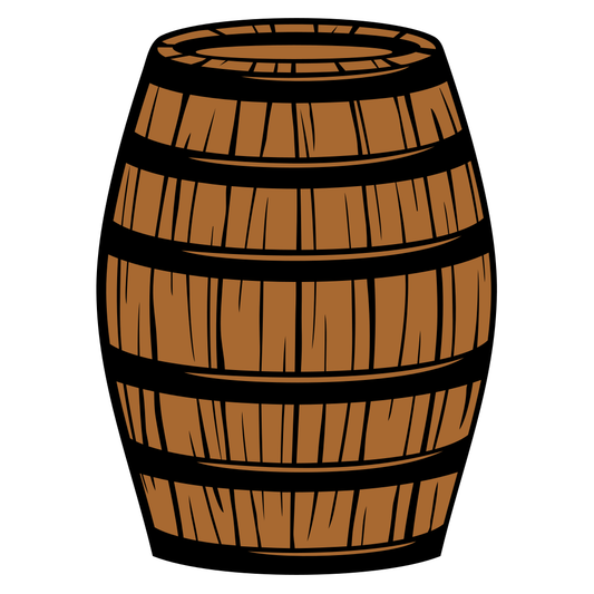 Old wooden barrel design for crafting and decoration
