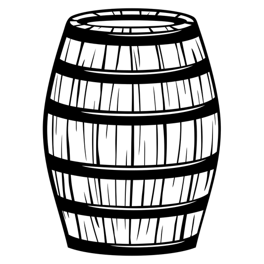 Old wooden barrel design for cutting machine projects