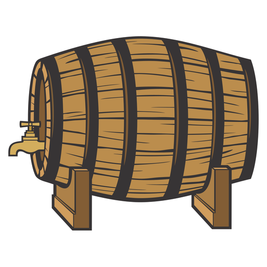 Old wooden barrel with faucet for creative vector designs