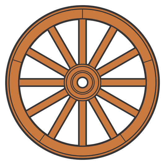 Explore the rustic charm of an old wooden wheel for cutting