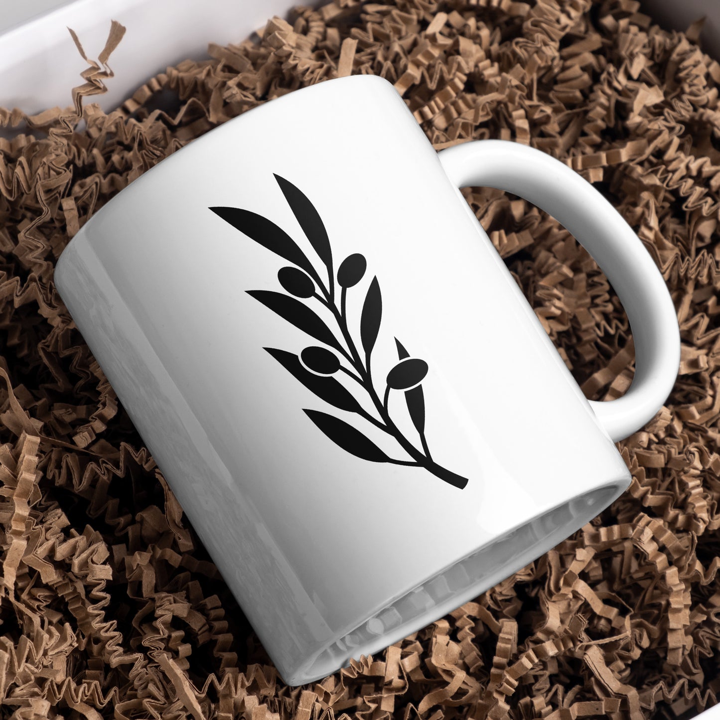 Elegant olive branch silhouette designed for cutting machines