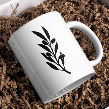 Elegant olive branch silhouette designed for cutting machines