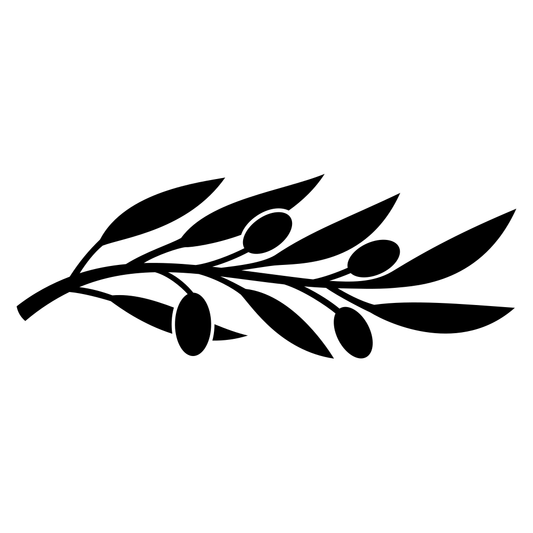 Elegant olive branch silhouette designed for cutting machines