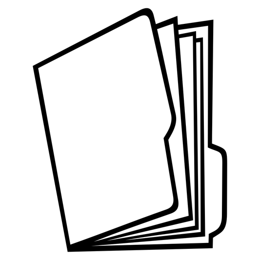 Black and white open folder vector design for crafting