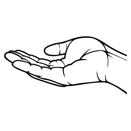 Open hand outline design for creative cutting projects