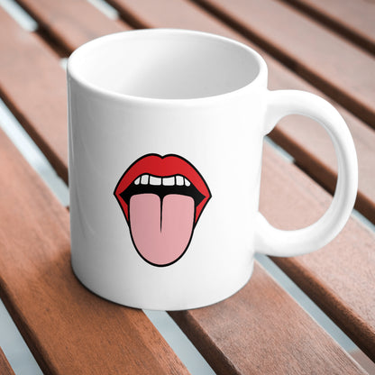 Open mouth with tongue out for creative cutting