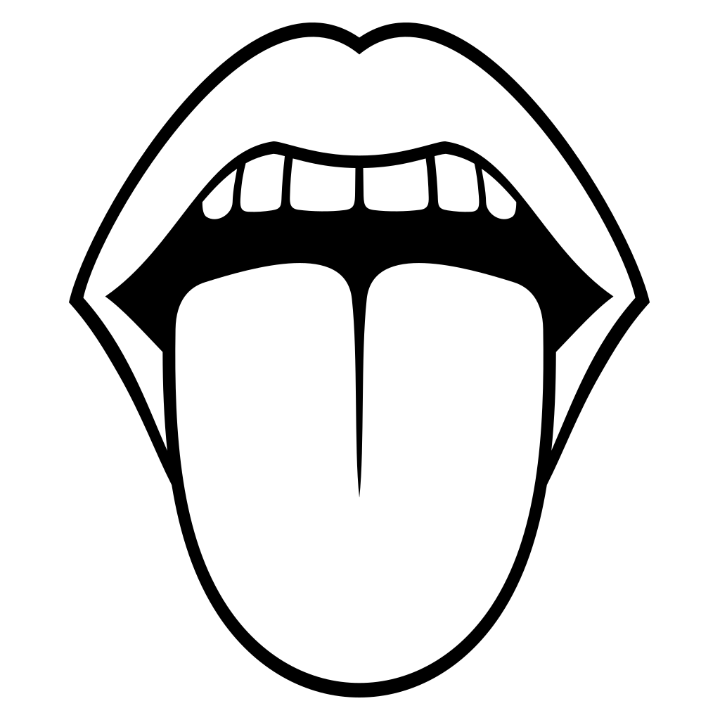 Open mouth design with tongue out for creative projects