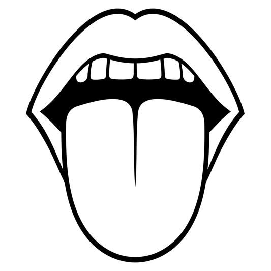 Open mouth design with tongue out for creative projects