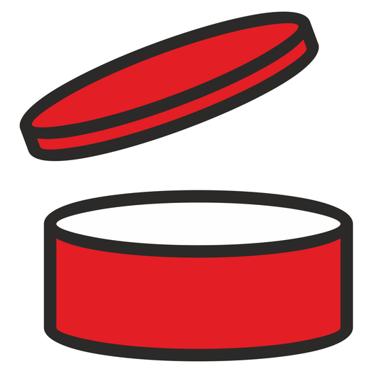 Open rounded red box design for creative cutting projects