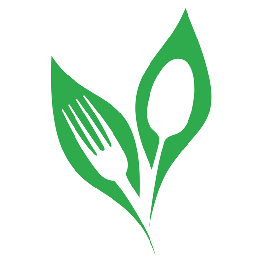 SVG: Fork & Spoon sprouting from green leaves
