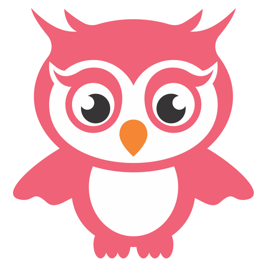Cute pink owl design for crafting and cutting machines