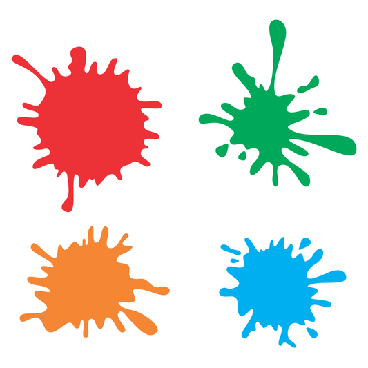 Colorful paint splatters for creative projects