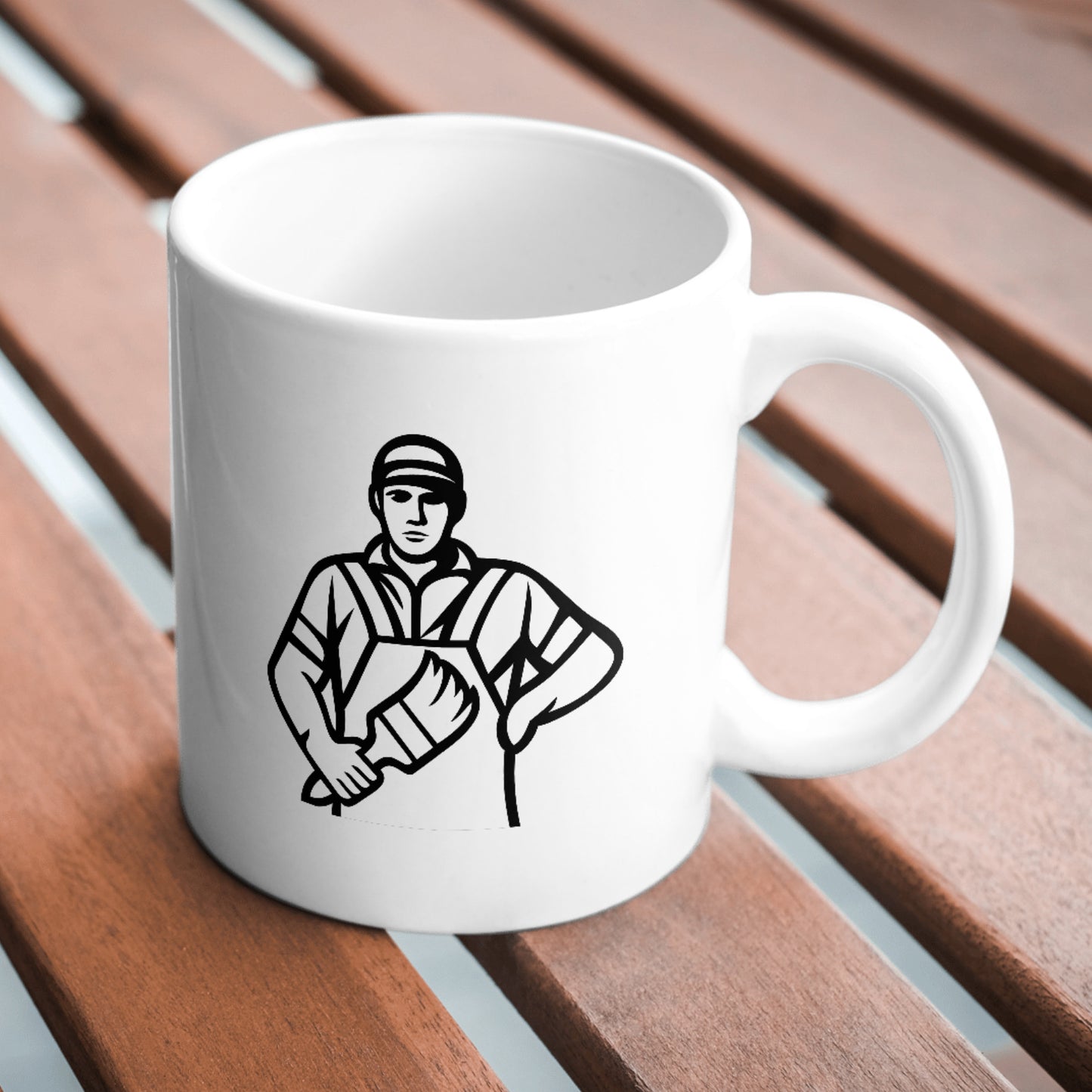 Creative vector design of a worker holding a brush