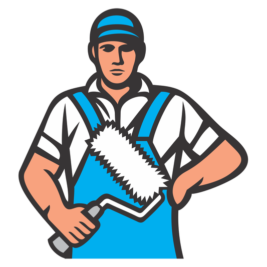Creative vector design of a painter ready for work
