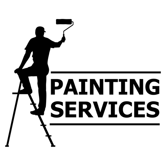 Vector design for painting services with silhouette action