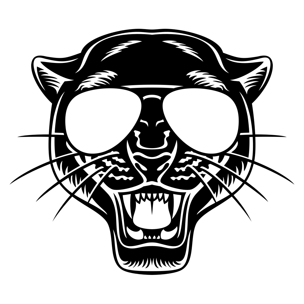 Fierce panther design ideal for cutting machines and crafts