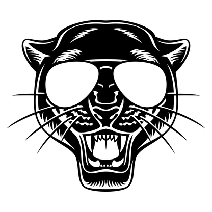 Fierce panther design ideal for cutting machines and crafts