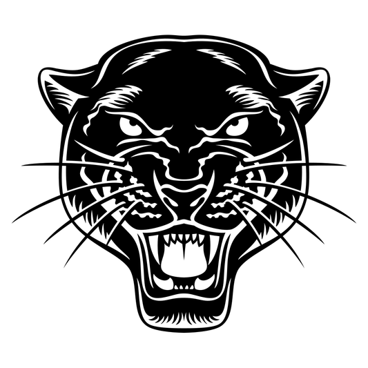 Powerful black panther head vector design for creative projects