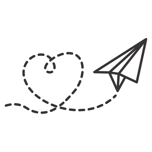 Creative heart and paper airplane design for crafting