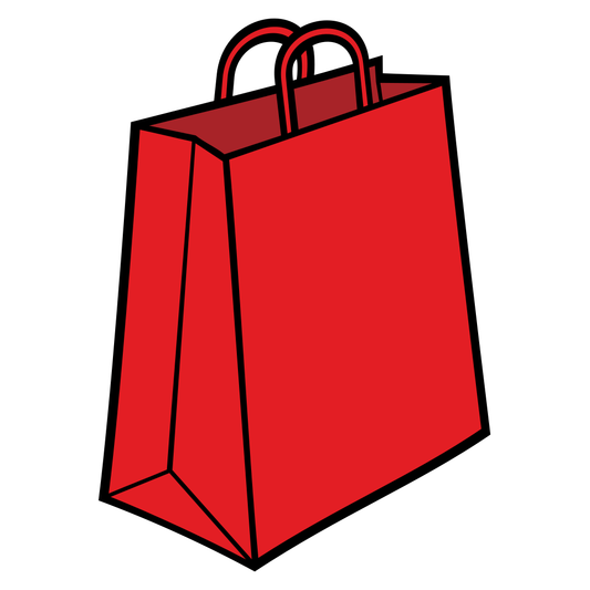 Creative red shopping bag design for cutting machines