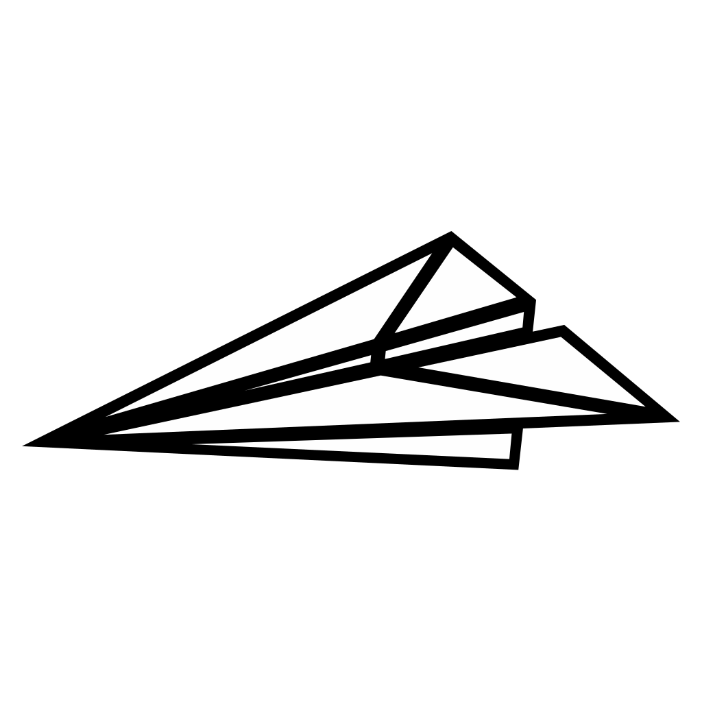 Elegant paper plane vector design suitable for cutting machines