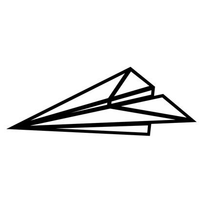 Elegant paper plane vector design suitable for cutting machines