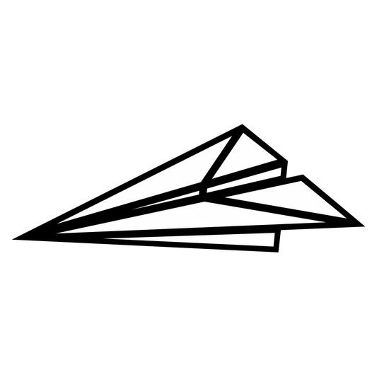 Elegant paper plane vector design suitable for cutting machines