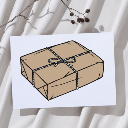 Crafty parcel box with rope and kraft paper design