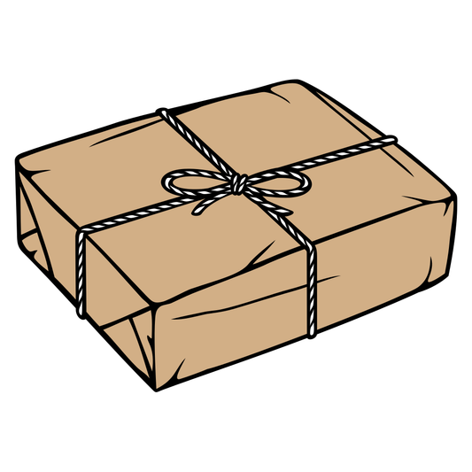Crafty parcel box with rope and kraft paper design