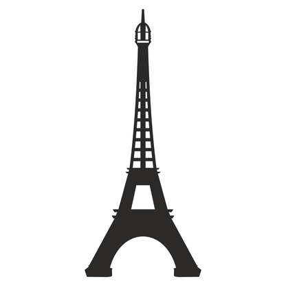 Elegant Paris skyline silhouette featuring iconic tower design. Eiffel Tower.