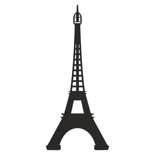 Elegant Paris skyline silhouette featuring iconic tower design. Eiffel Tower.