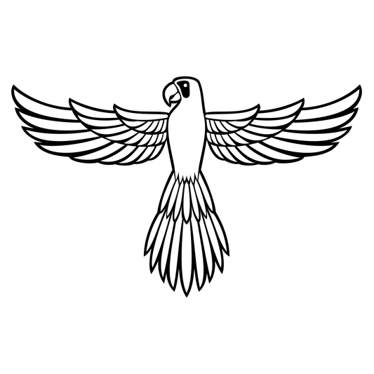 Colorful parrot silhouette design for cutting machines